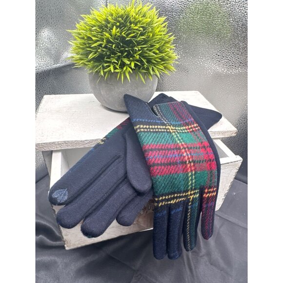 2/$30 Retro Tartan Plaid Gloves Finger Touch Screen Cashmere Plus Velvet Thick - Picture 4 of 6